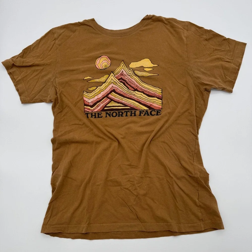The North Face Mens Brown Mountain Graphic Short Sleeve T-Shirt Size M
